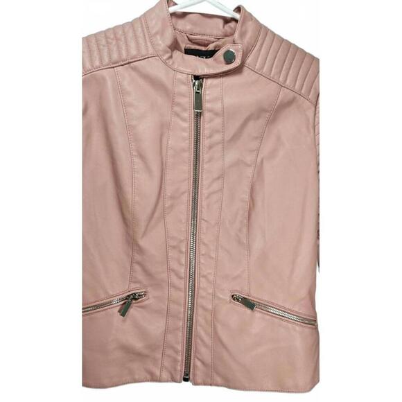 NY&C Pink Women's Faux Leather Biker Jacket Size XS NWT - Picture 2 of 11
